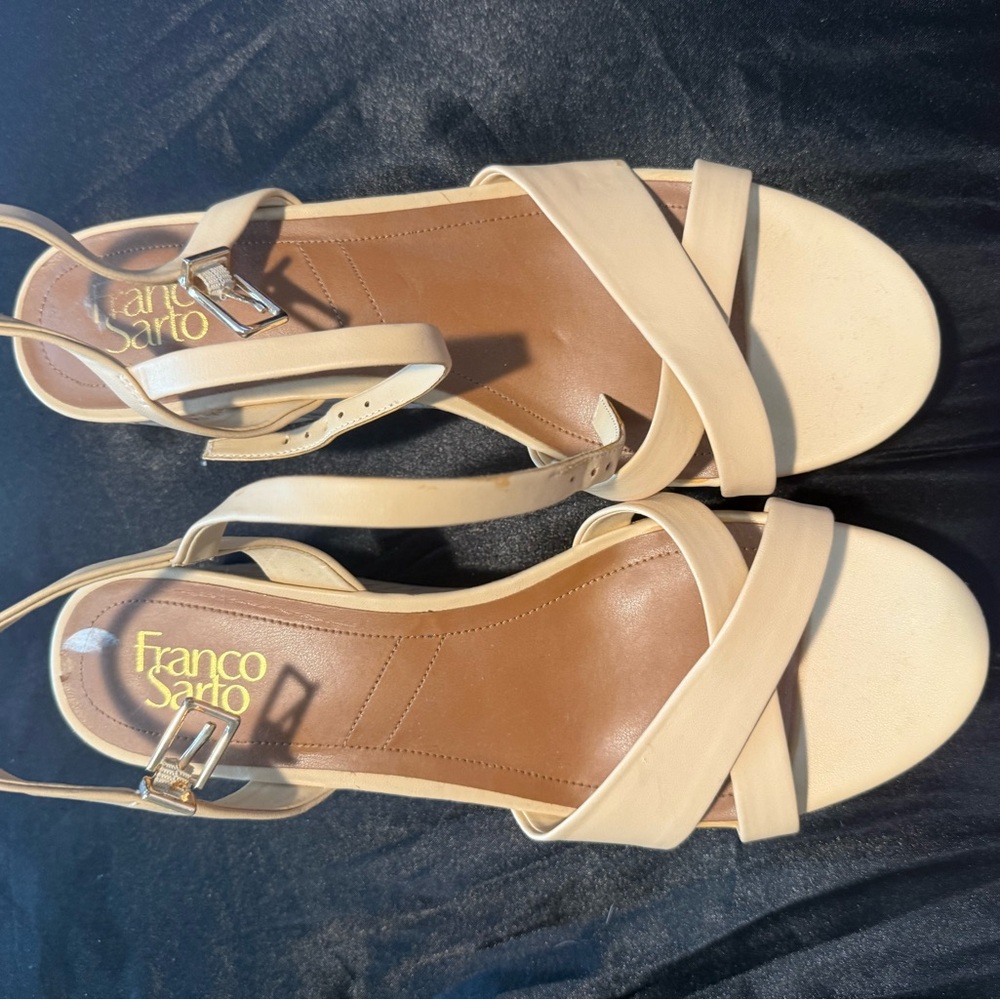 Franco Sarto Women's Tan Strappy Sandals size 10-discounted shipping